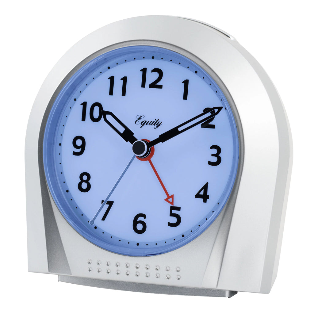 Silver Silent Sweep Night Vision Alarm Tabletop Clock Z661