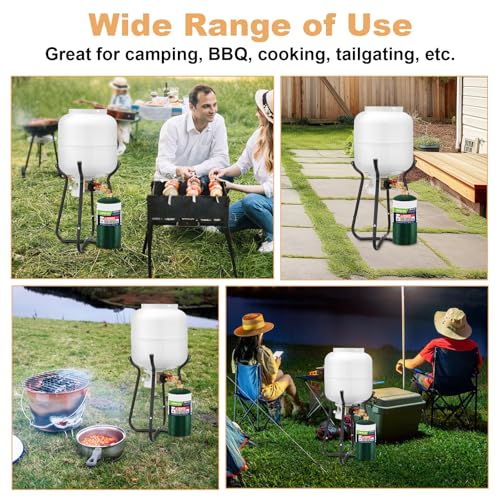 Propane Refill Adapter with Cylinder Refill Stand, QCC1 Adapter 20lb to 1lb Converter with Gauge and On-Off Control Valve W64473