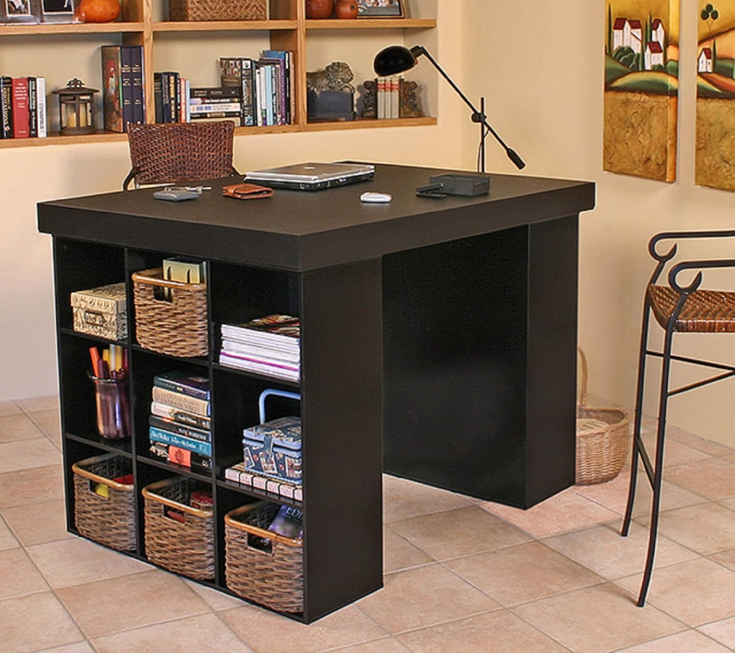 White Desk with 2 Bookcase Sides R215911