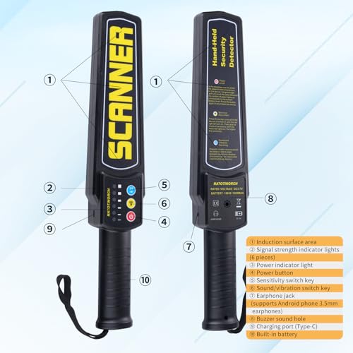 Rechargeable Handheld Metal Detector Wand Q45104