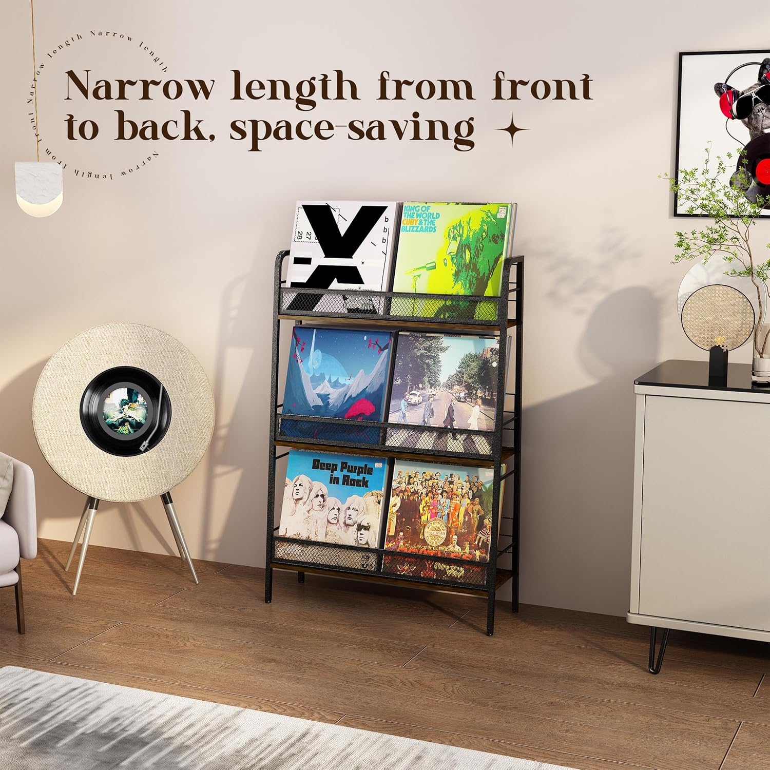 3 Tiers Solid Metal LP Record Storage Rack F8526