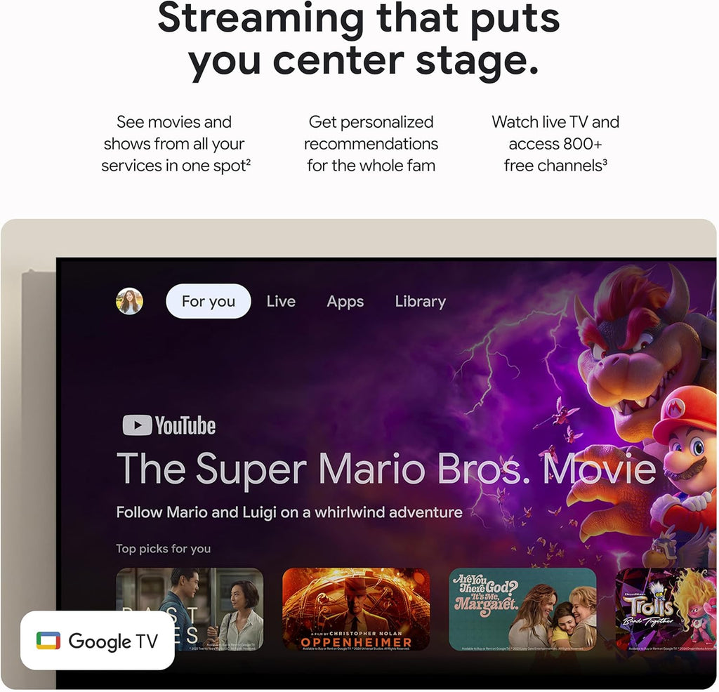 Porcelain 4K Google TV Streamer with Voice Search Remote Y274