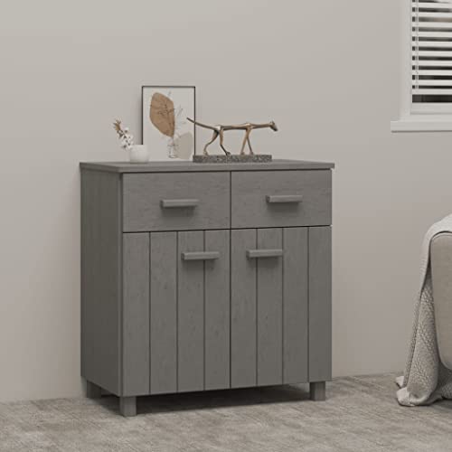 Light Gray Solid Wood Pine Sideboard Q84200