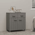 Light Gray Solid Wood Pine Sideboard Q84200