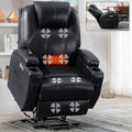 Black PU Leather Power Lift Recliner Chair with Heat O354