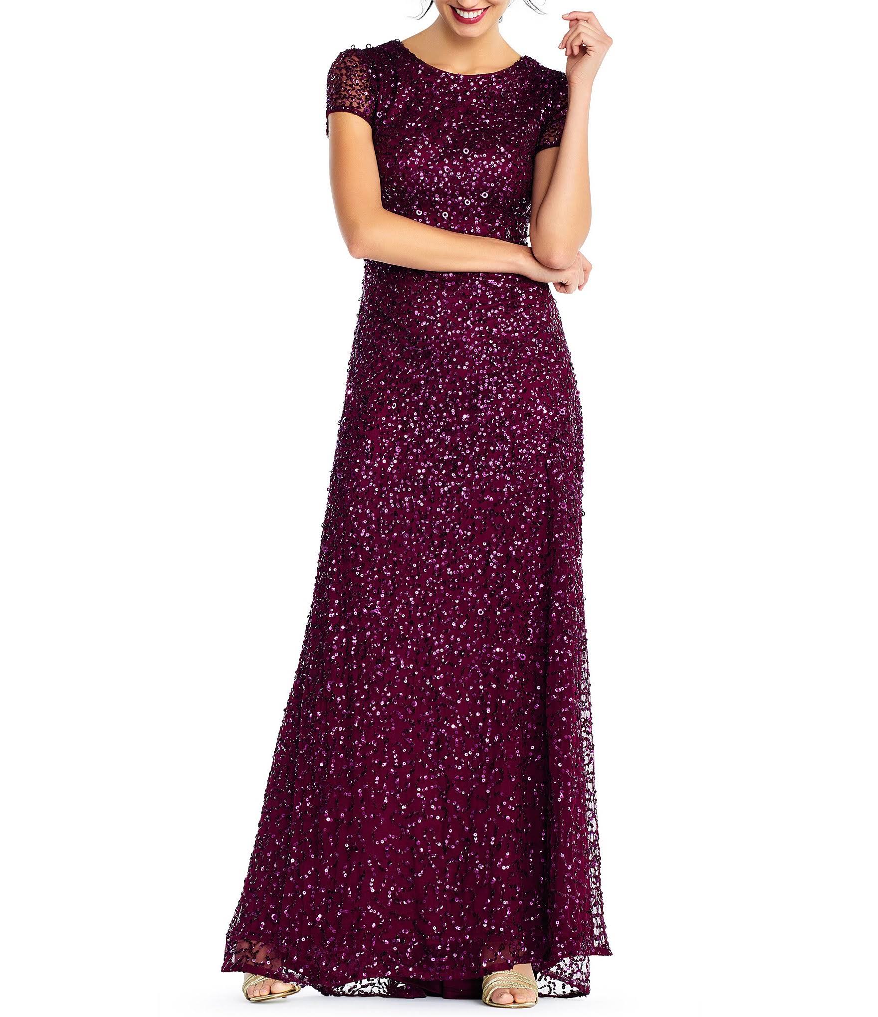 Blush Scoop Back Sequin Gown U258594