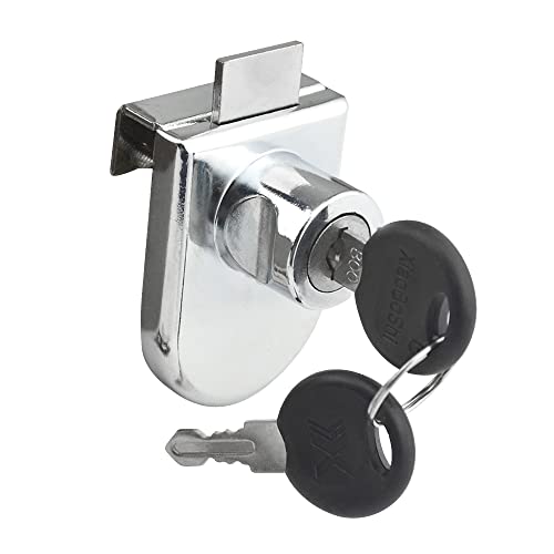 4Pack Zinc Alloy Double Glass Door Display Lock Cabinet Lock with 2 Alike Keys for 4.5-8mm Glass Door K56933