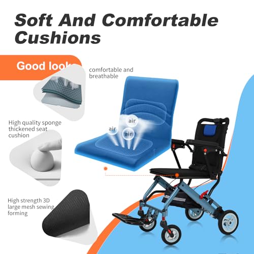Ultra Light Transport Wheelchair with 8IN Honeycomb Tires T3660