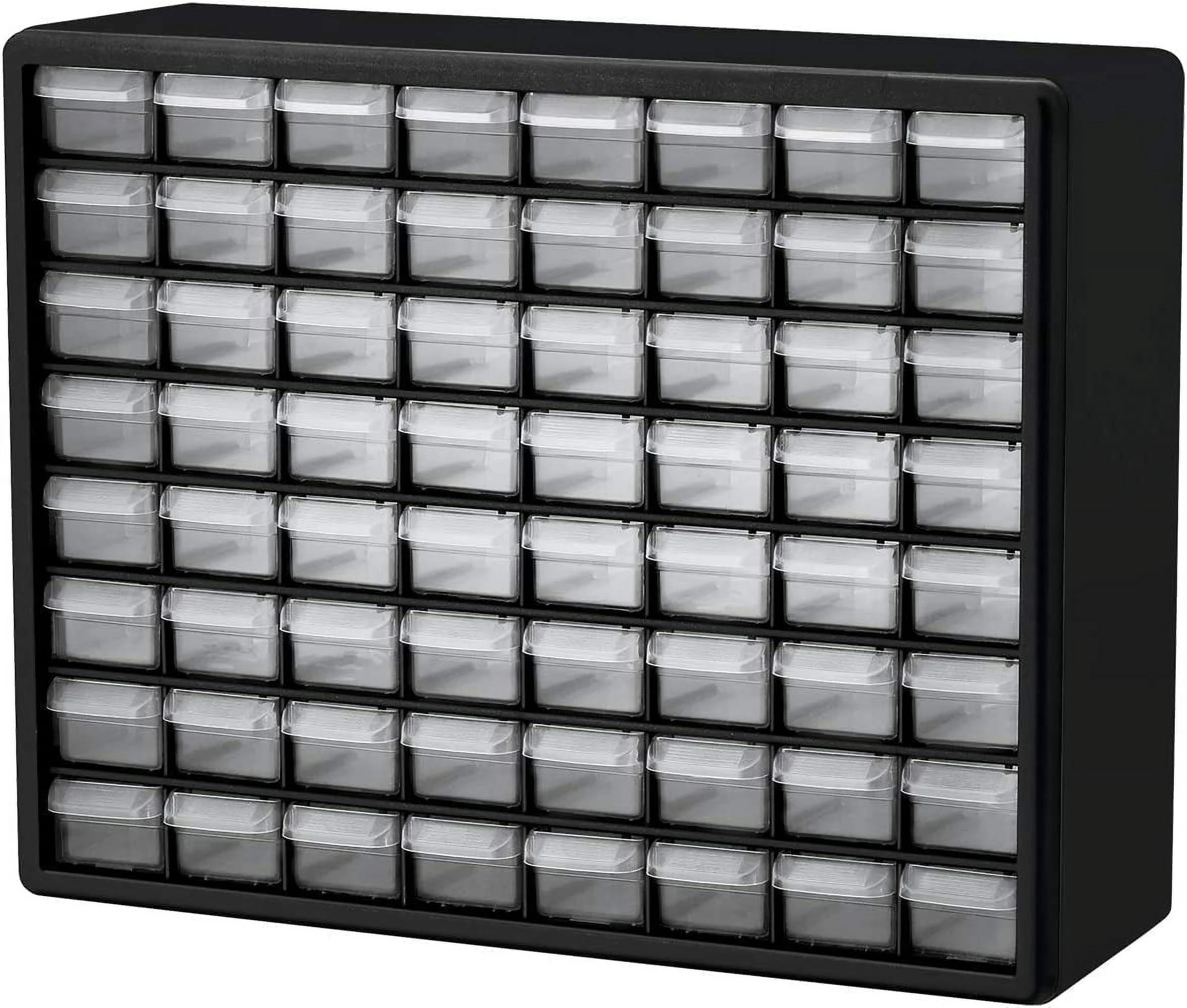 64 Drawer Black Plastic Cabinet Storage Organizer Y3476