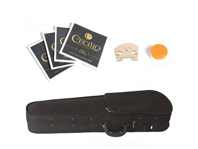 14-inch Solid Wood Viola with Case, Bow, Rosin, Bridge and Strings E51079