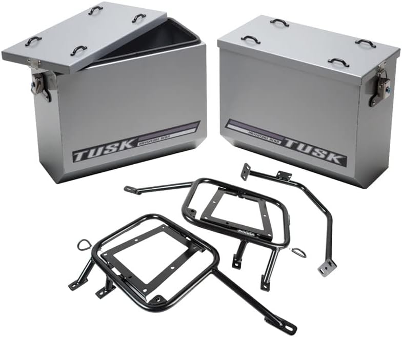 Large Silver Aluminum Panniers with Pannier Racks H546525