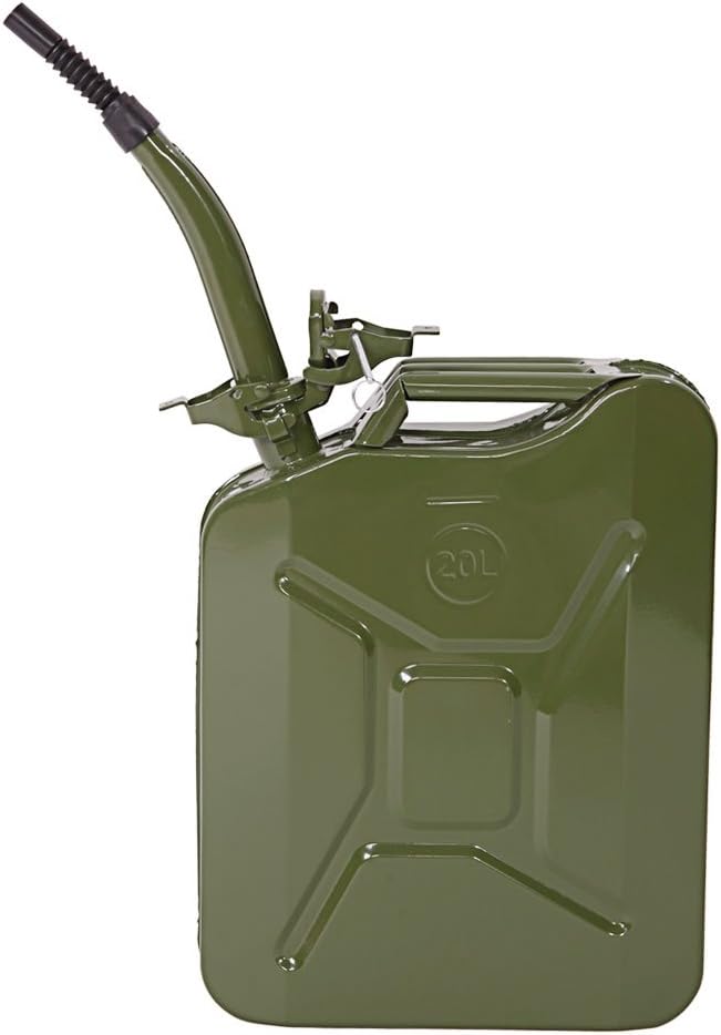 20L 5 Gallon Cold-Rolled Plate Gas Can with Flexible Spout C9875