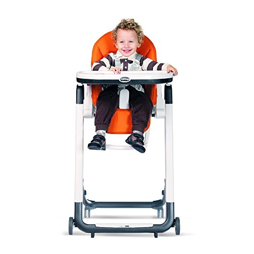 Folding High Chair & Recliner, Height Adjustable, Ambiance Brown (White) U1900