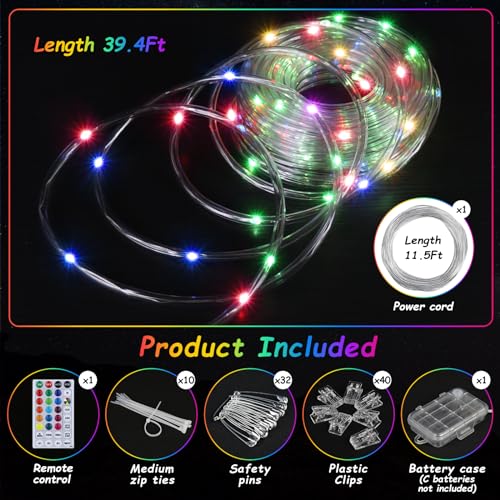 40ft LED Canopy String Lights with Remote J41639