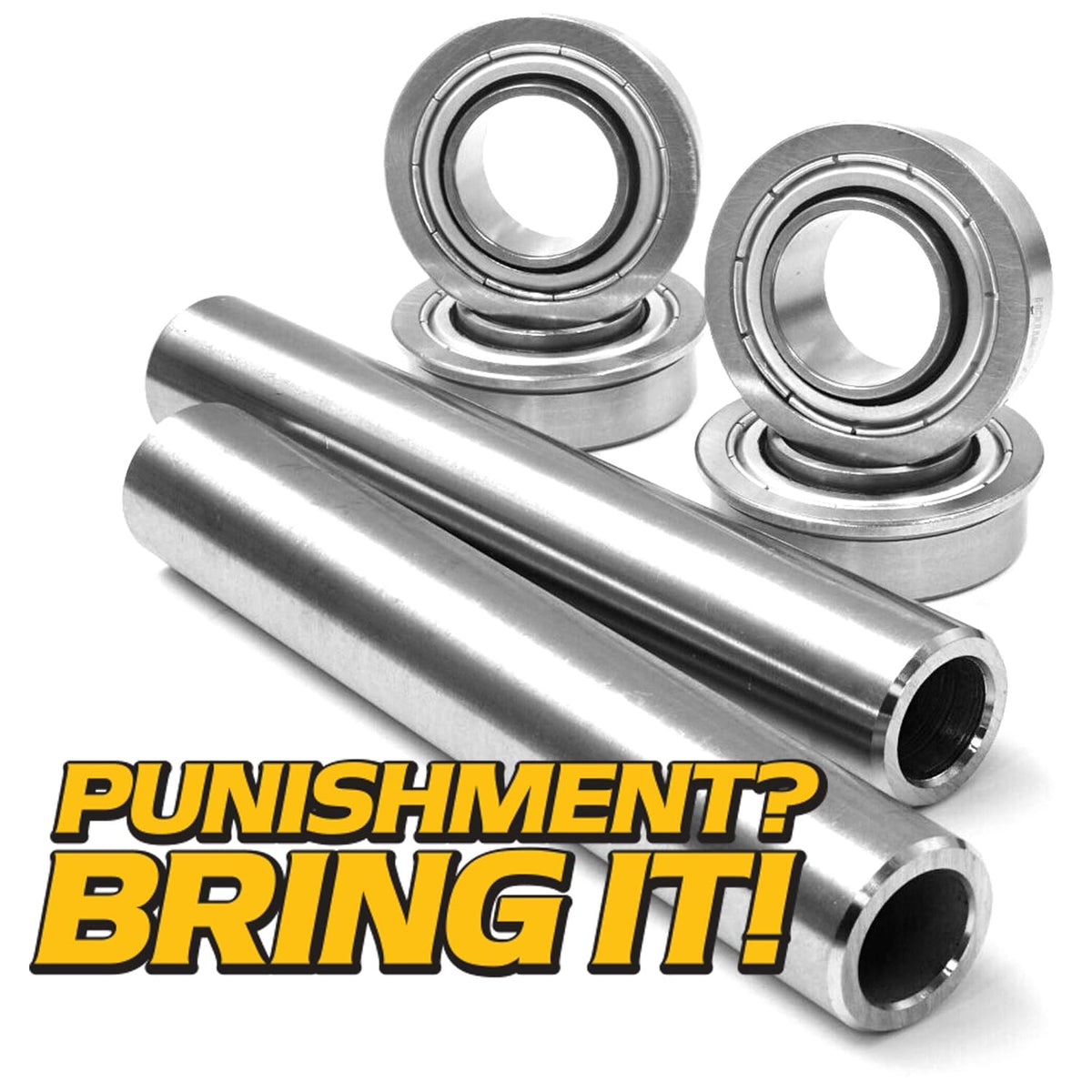 2 Kits Stainless Steel Front Wheel Axle & Bearing Conversion D639201