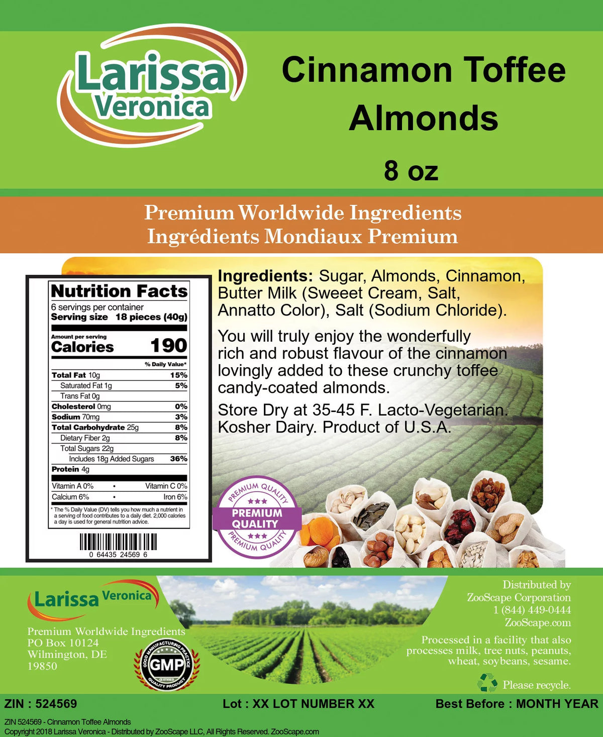 Cinnamon Toffee Almonds, 8 oz, 3-Pack A32845