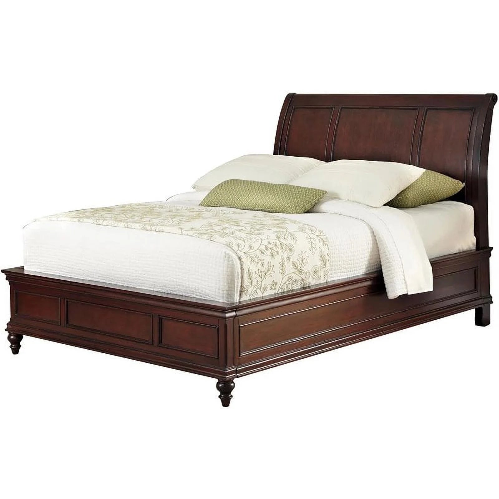 King Size Mahogany Wood Sleigh Bed Q375