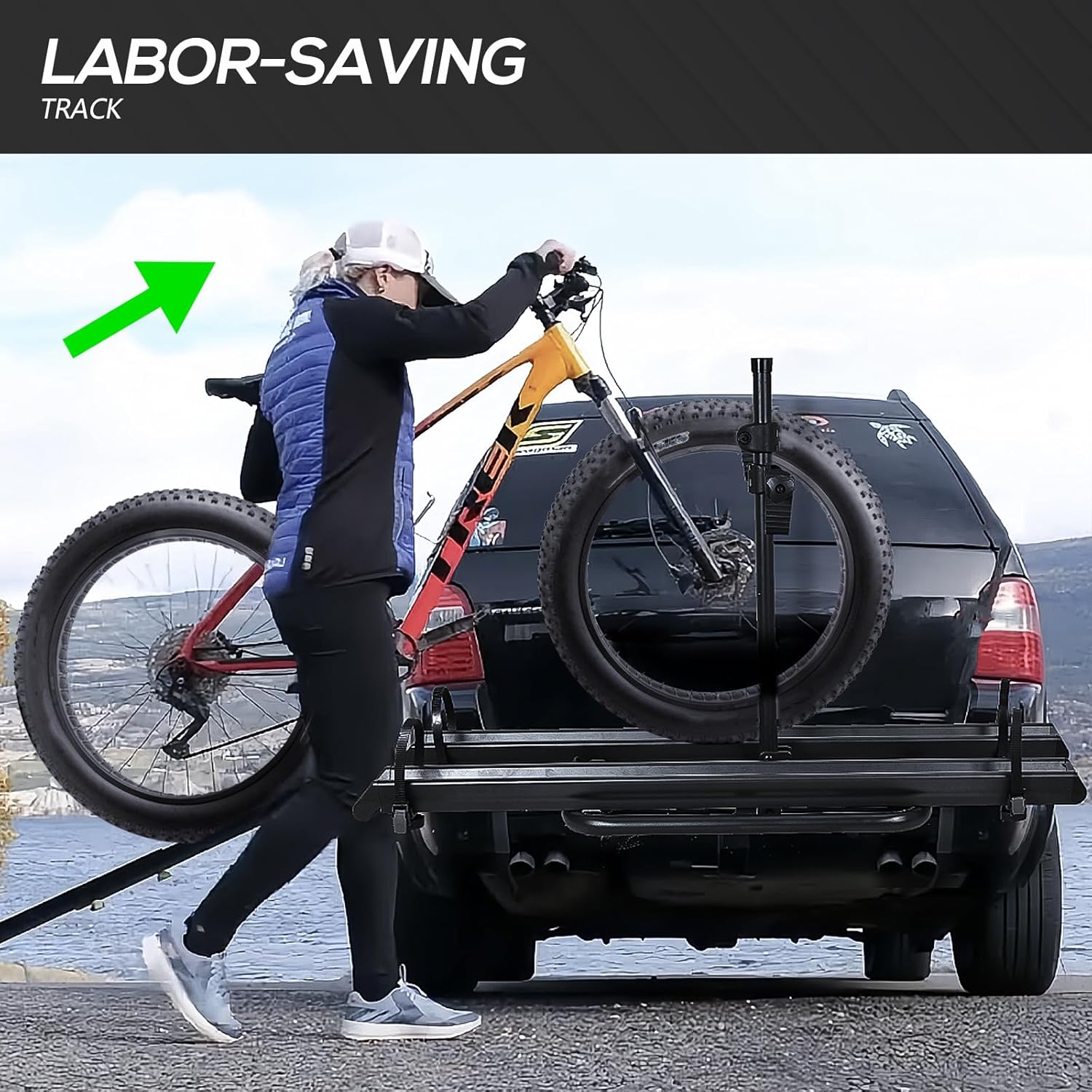 2" Hitch Bike Rack with Ramp for Fat Tire N169