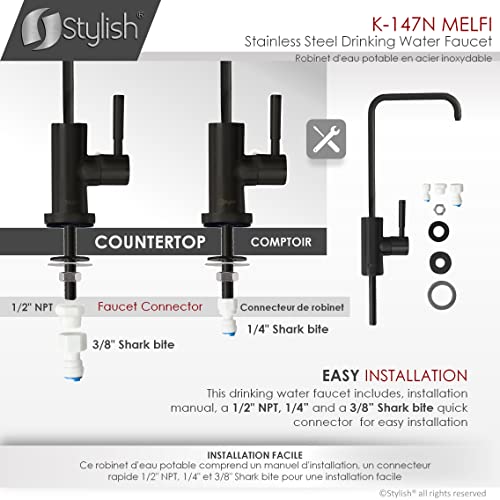 Matte Black Kitchen Sink Drinking Water Faucet A356