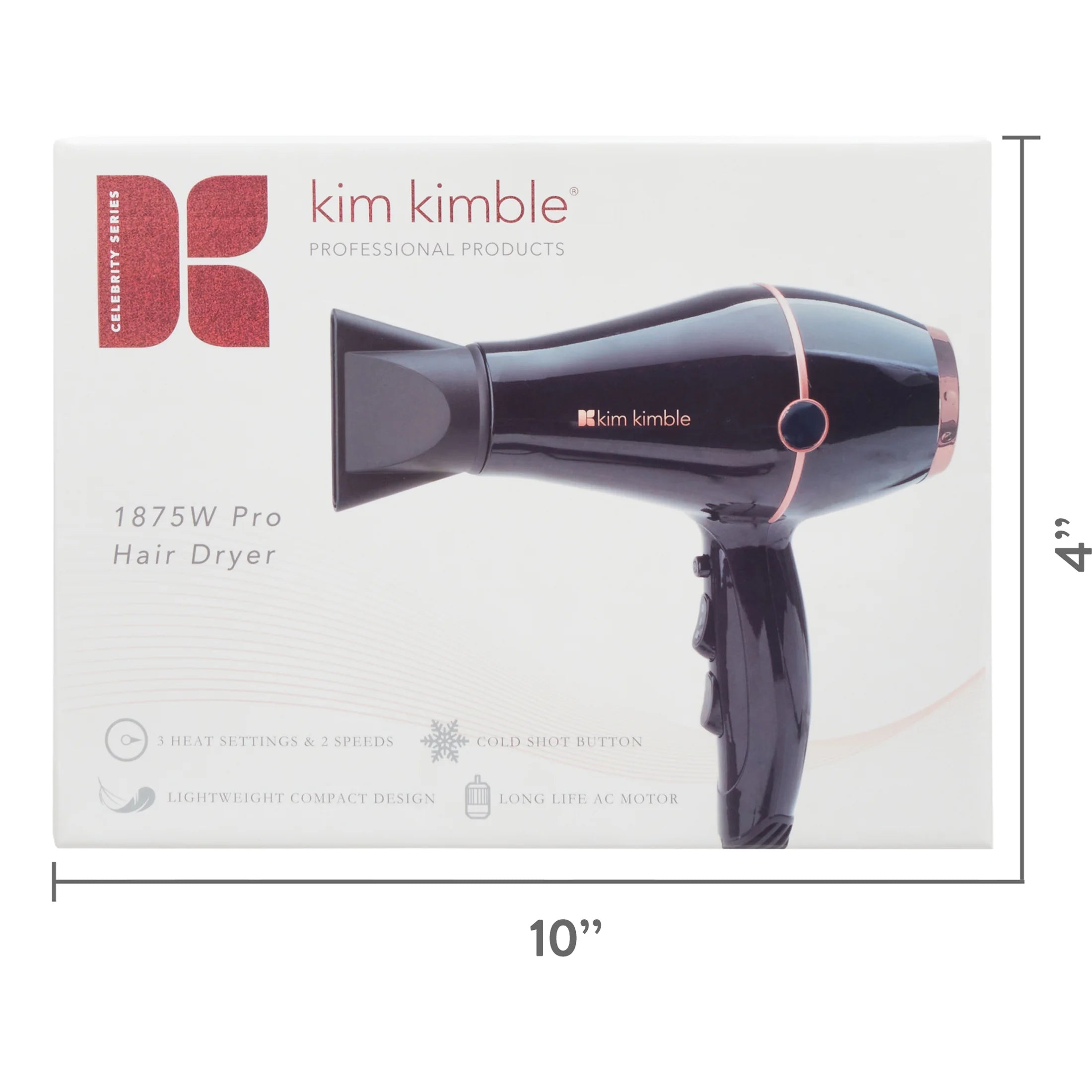 Black 1875W Pro Hair Dryer with Concentrator and Diffuser J83070