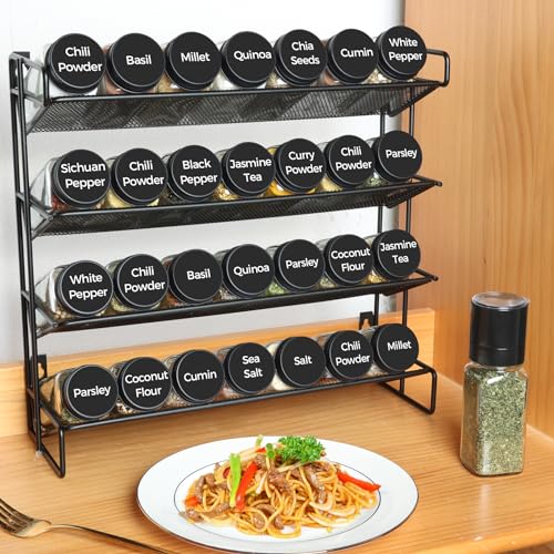24Pcs 4oz Glass Spice Jars with Metal Lids F2641