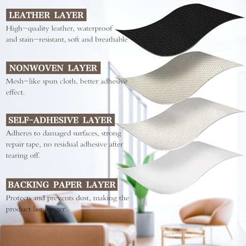 Brown Leather Repair Patch Kit 3x60 inches Waterproof U366158